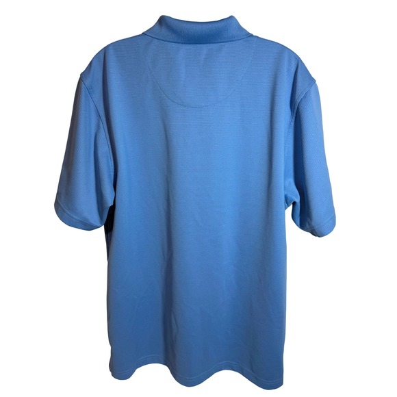 CUBAVERA Mens Blue Striped Performance Polo Shirt L G Golf Casual - Picture 2 of 7